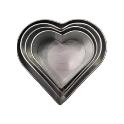 Picture of Cake mold 4pis set/Aluminium heart shape cake mold -Silver