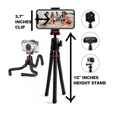Picture of Portable Big Flexible Octopus Travel Tripod For Mobile & DSLR -Black