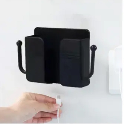 Picture of Phone Charging Bracket Wall Mounted Holder Universal Bedside Stand Container Charger Hook for Universal Mobile Phones -Black
