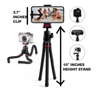 Picture of Portable Big Flexible Octopus Travel Tripod For Mobile & DSLR -Black