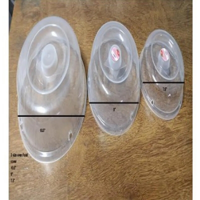 Picture of 3 Pcs 3 Size MICROWAVE FOOD COVER / Plate Cover Splatter Guard Non Stick Plastic Clear Dish Lid