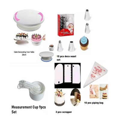 Picture of Set5 Turn Table+15 Deco Set+9 M cup Set+3 Scrapper+10 Piping Bag -Multicolor
