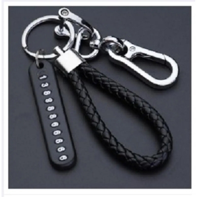 Picture of Phone Number  plate  key Holders For  Motorcycle , Bicycle , Car Auto Key Ring Anti-Lost Number Plate -Black