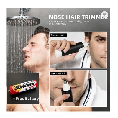 Picture of Nose With Ear Hair Trimmer Stainless Steel Blade , Shaving And Unwanted Hair Removal Electric Trimmer -White