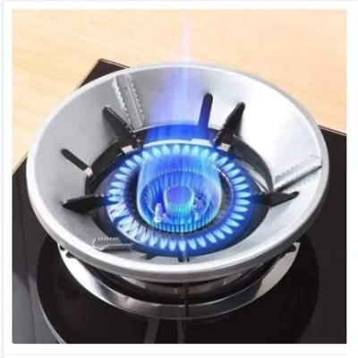 Picture of Low Gas High Heat Gas Stove Cover Windproof Energy Saving High Efficiency Heat Insulator Pot Rack Holder Wind Gas Burner Flame Cap Universal Round 8 claws -Silver