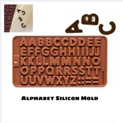 Picture of Big size Flexible ABC Alphabet Birthday Silicone Mold Candy Chocolate Mould Xmas Cake Maker -Chocolate