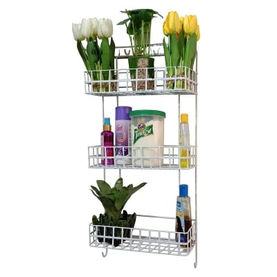 Picture of Square 3 Layer Hanging Wall Storage Organizer Self / Rack -White