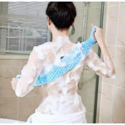 Picture of Silicone Back Scrubber Bath Belt Double-Sided Massage Body Wash Brush Shower Exfoliating Belt Removes Bath Towel, Cleaning Tools for men and women - Multicolor