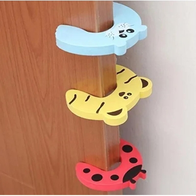 Picture of 2pcs-Lot Kids Baby Door Stopper Holder lock Cartoon Animal Jammers Stop Edge & Corner for Children Safety Finger Protector-Multi Color - Multicolor