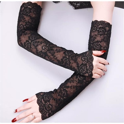 Picture of Sexy Women Arm Sleeves, hand gloves for women Fishnet Long Gloves with Thumb Hole