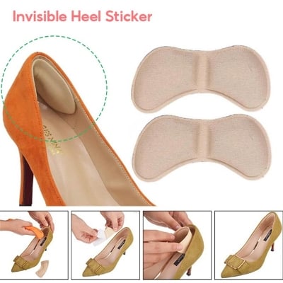 Picture of Soft Foam Back Heel Insoles/ High Heel Anti-Wear Shoes Pad/ Self-adhesive Insole Feet Care Patch Pads - Skin - Int: One size