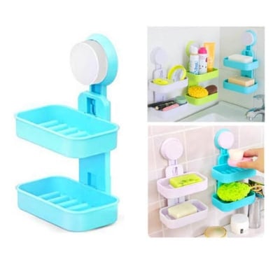 Picture of Double Layer Soap Box Holder, Shape: Square Plastic - Multicolor