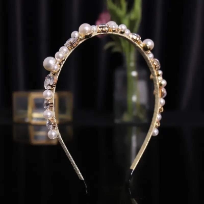 Picture of pearl stones hair band_Hijab pin women girl accessories - Silver - Int: One size