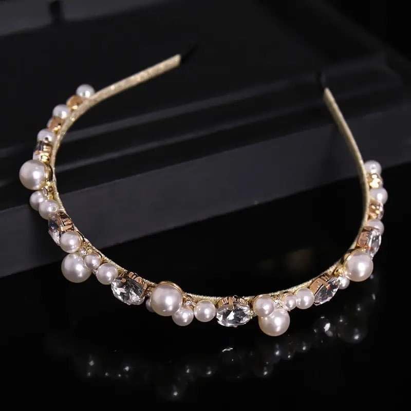 Picture of pearl stones hair band_Hijab pin women girl accessories - Silver - Int: One size