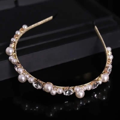 Picture of pearl stones hair band_Hijab pin women girl accessories - Silver - Int: One size