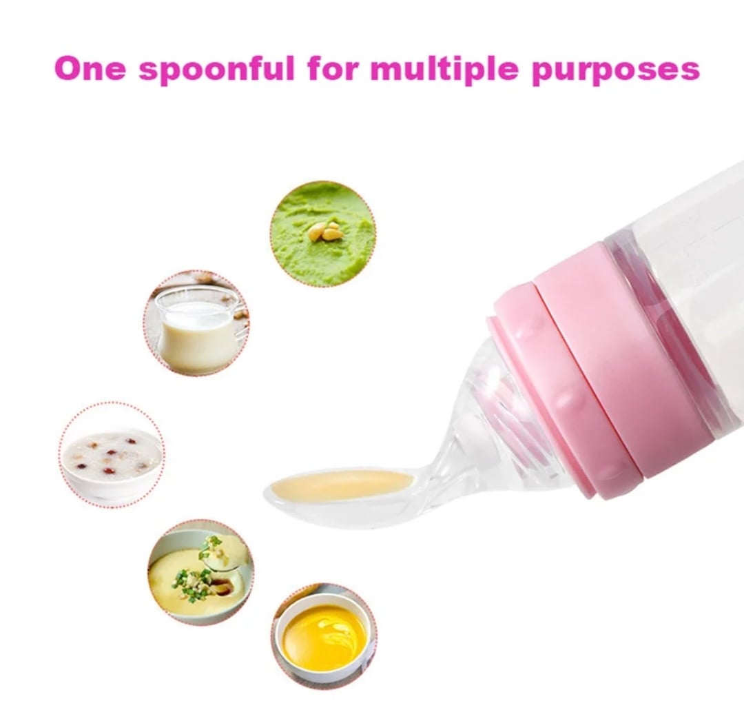 Picture of Silicone Baby Spoon Squeezing Feeding Bottle For Infant Dispensing And Feeding Food Dispensing Squeeze Feeder Tableware Tools