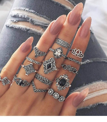 Picture of 15pcs Rings Set For Women Fashion Rings Couple Rings - Silver