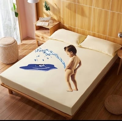 Picture of Safe Waterproof Washable bed sheet Urine Mat full bed  Multicolor