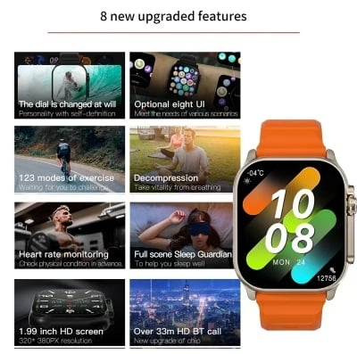 Picture of T900 Ultra 2 Men Smart Watch 2.3" HD Screen Pedometer Heart Rate Blood Pressure Sleep Sports Watch