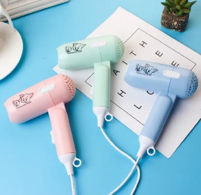 Picture of Fashion Mini Folding Hair Dryer For Women Two-Speed Wind Hair Dryer Salon Brush Hair Dryer - Multicolor