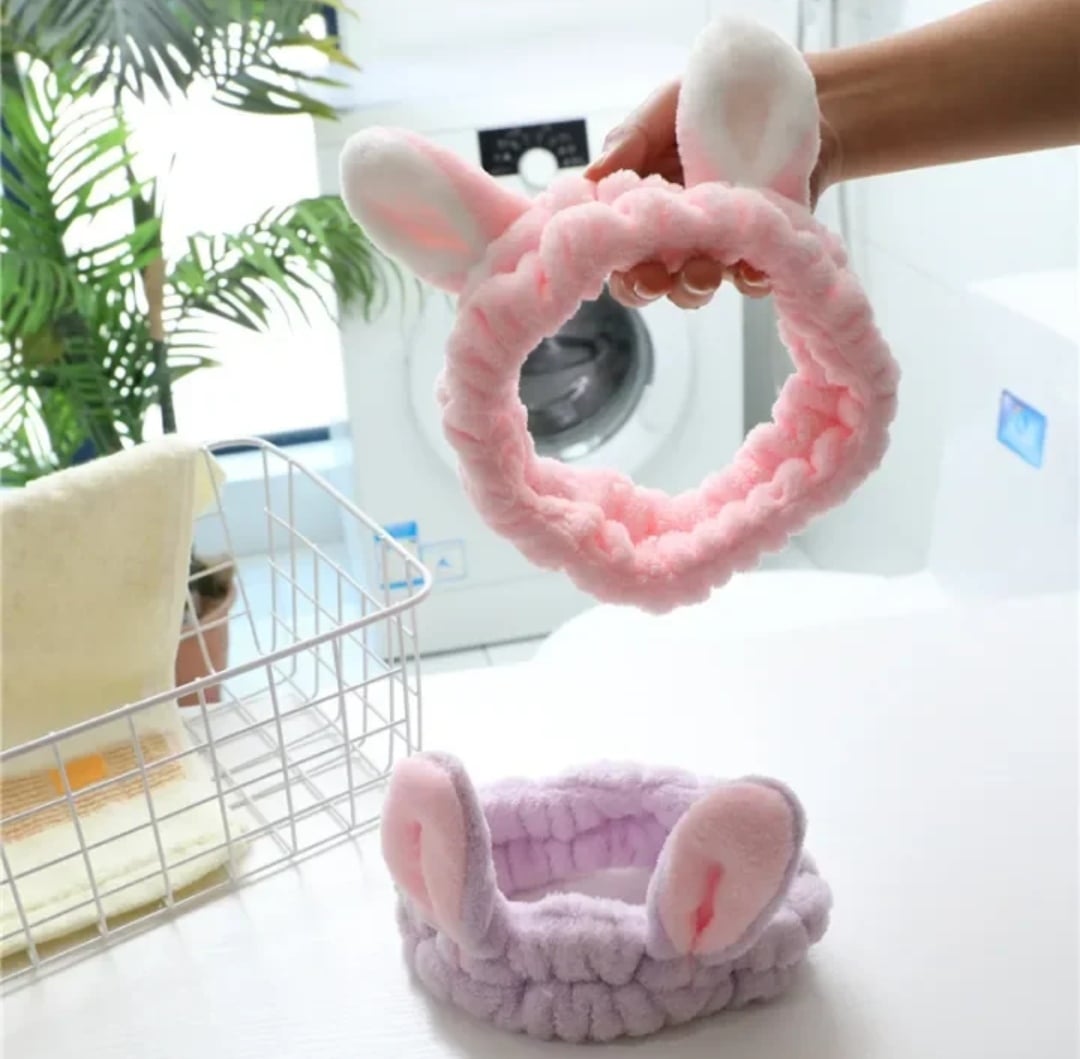 Picture of Korean Rabbit Cute Hair Band Wide-sided Face Wash Headband Sports Headband Bangs Headband 1pcs - Multicolor - Free Size