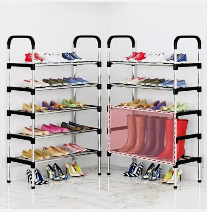 Picture of light weight Shoe Rack 5 Layer Dustproof Household Doorstep Shoe Cabinet Storage Space Saving Assembly Of Small S - Multicolor