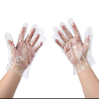 Picture of China Super Household Gloves Hygienic Transparent Gloves 100 pcs packet - White - Int: One size