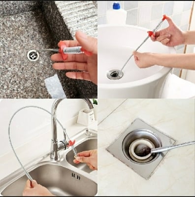 Picture of Bathroom Toilet Kitchen Sink Cleaning Accessories Stainless Steel Sewer Dredge Prevent Clogging Clean Dirty Hair