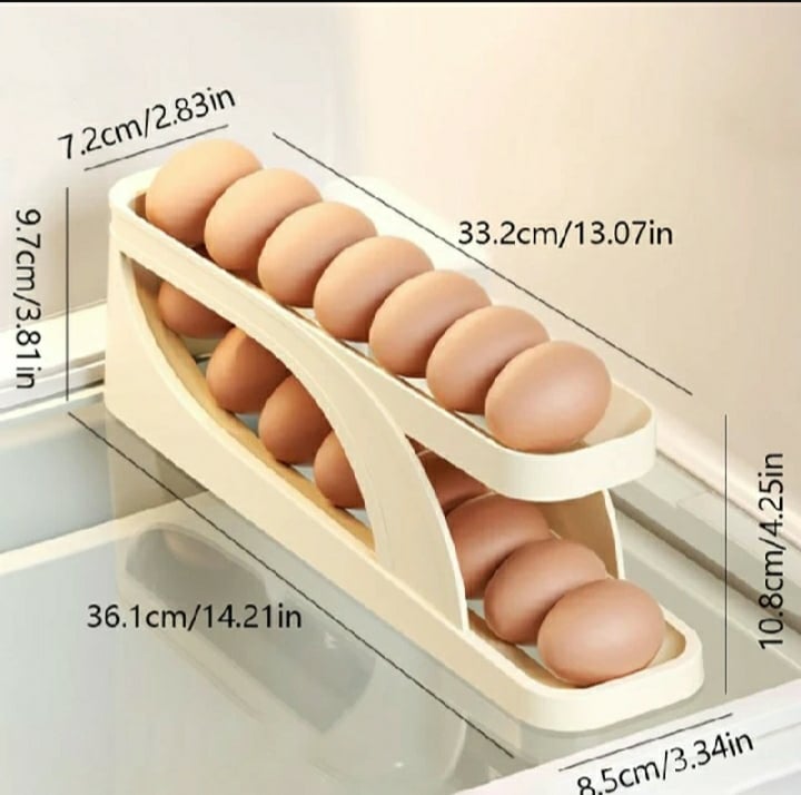 Picture of Automatic Roll-Down Double-Layer Egg Organizer, Automatic Scrolling Egg Dispenser Holder - Multicolor
