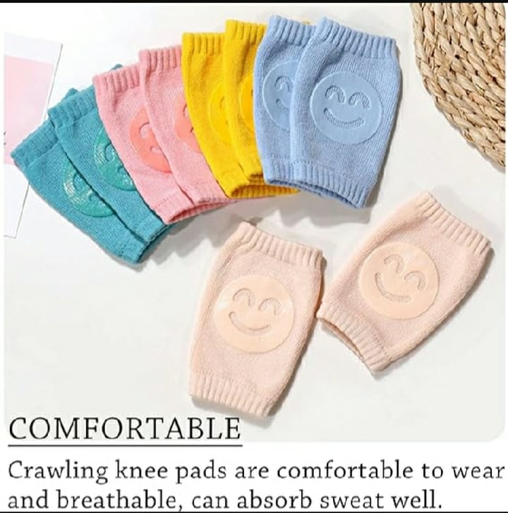 Picture of 1 Pair Baby Knee Pads Unisex Breathable Elastic Anti Skid Toddler Legs Warms Crawling Protection Baby Knee Pads - Multicolor