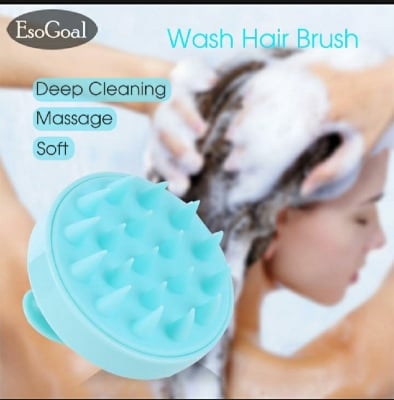 Picture of Hair Wash Brush Scalp Massage Silicone Head Haircare Massager Comb (Multiple Colors)
