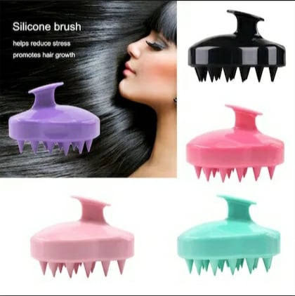 Picture of Hair Wash Brush Scalp Massage Silicone Head Haircare Massager Comb (Multiple Colors)