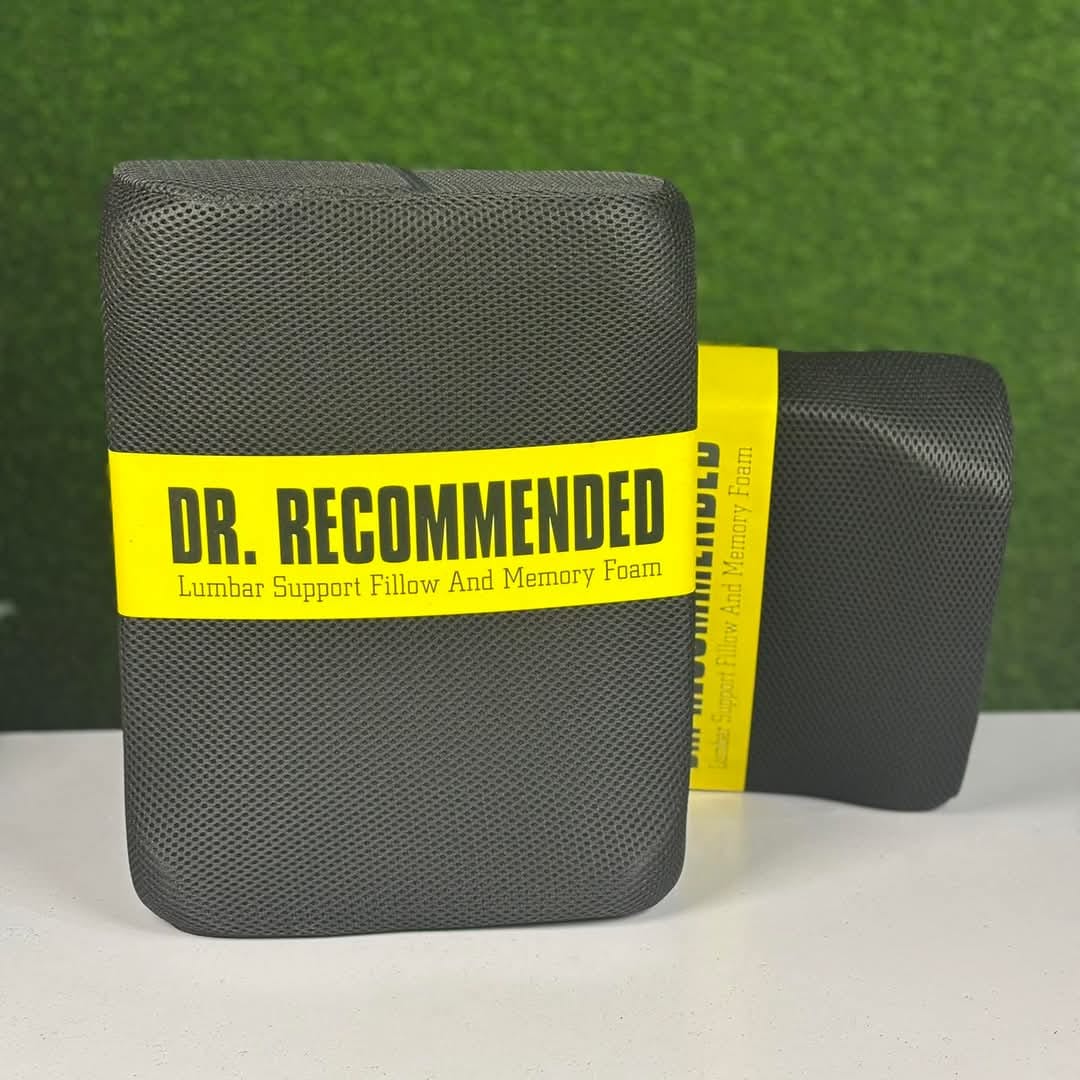 Picture of Back Support Pillow for chair  DR. Recommended Lumbar Support Pillow - Black