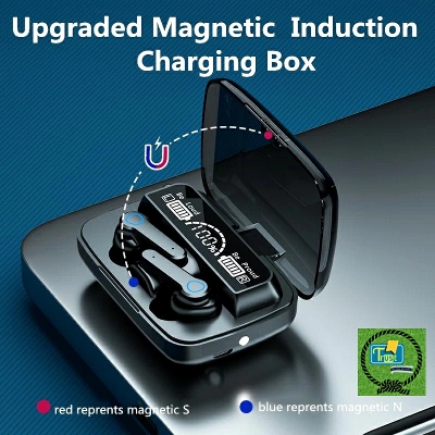 Picture of M19 Earbuds TWS Earphone Intelligente Touch Control Wireless Bluetooth 5.1 Headphones Waterproof LED Display With Microphone