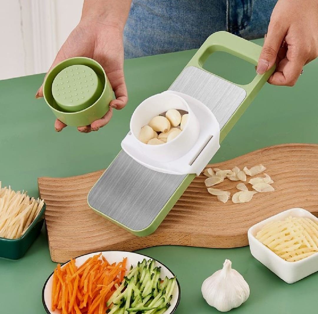 Picture of 5 In 1 Kitchen Vegetable Cutting Tools Vegetable Cutter Grater for Vegetables Slicers Shredders Multi Slicer Peeler Carrot Fruit - Green
