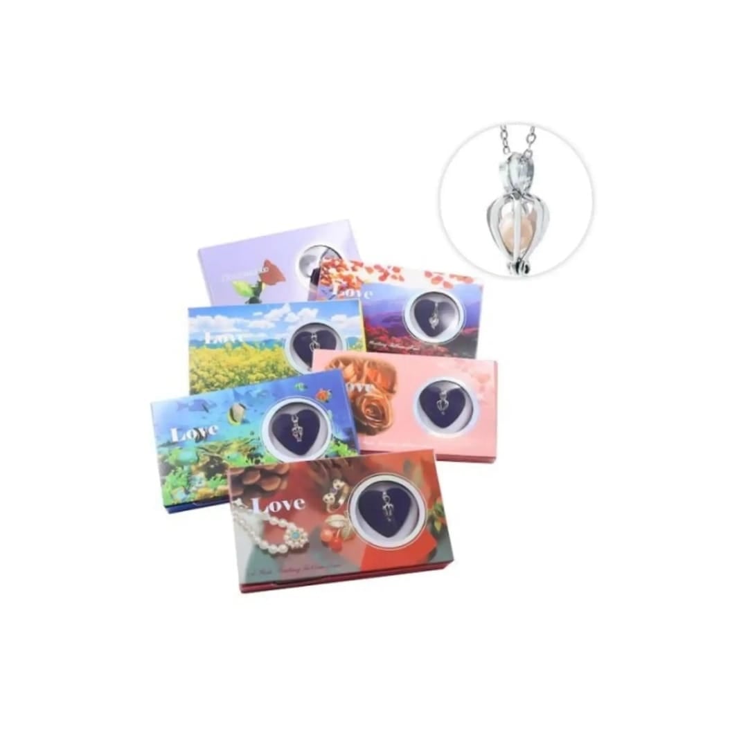 Picture of Love Gift Wish Pearl Pearl in Box Tending Gifts/Creative Necklace Jewelry Gift Set/ Fashion Creations Kit with Pendant Necklace for Women Girls - Silver