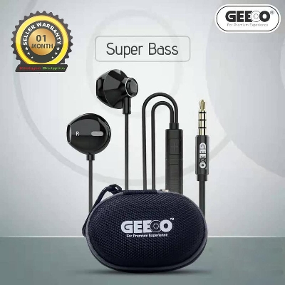 Picture of GEEOO X12 Strong Bass Metal In-Ear Headphone with Pouch & Clip - Headphone