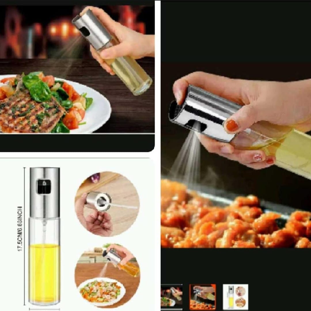 Picture of 100ml Olive Oil Sprayer | Transparent Food-grade Glass Oil Mister, Portable Cooking Oil Spray Vinegar Bottle Oil Dispenser for Kitchen, BBQ, Making Salard, Baking, Roasting, Grilling, Frying