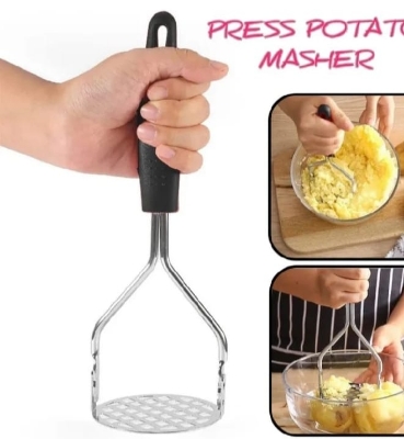 Picture of Stainless Steel Potato Masher With Plastic Handle, Food Press For Fruit And Vegetable - Vegetable Cutter