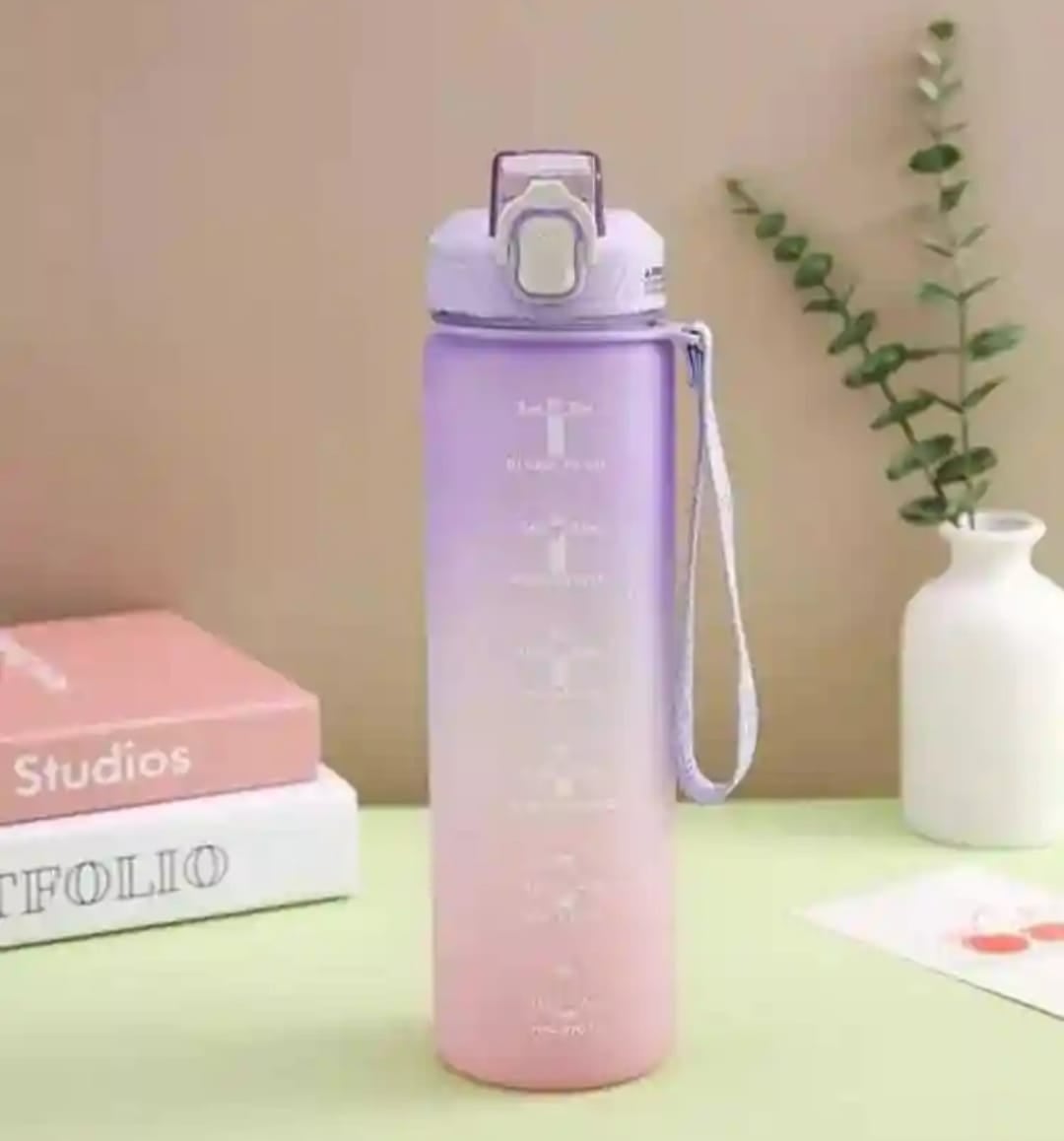 Picture of High Quality 1L Water Bottle Purple Blue Pink Black Color Trending Water Bottle