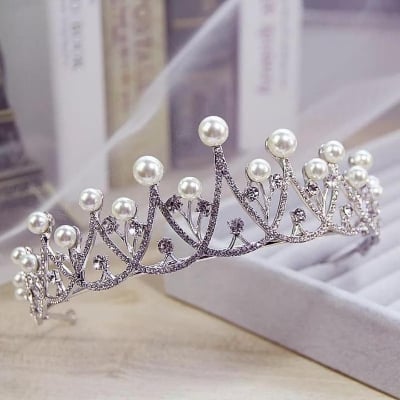 Picture of Pearl Crystal Wedding Bridal Tiara Crown Rhinestone Headbands Hair Hairband