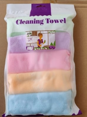 Picture of Soft 5 Pcs Dish Cleaning Towel Set – 11x11 inch | Super Absorbent & Quick Dry | Kitchen Use - Multicolor