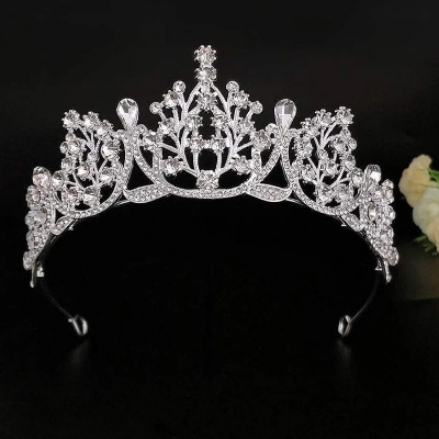 Picture of Women's Silver Rhinestone Tiaras - Elegant Wedding Bride Headwear - Crafted with Alloy and Rhinestone - Ideal for Parties, Daily Wear ,Weddings and Gifting