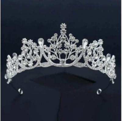 Picture of Women's Silver Rhinestone Tiaras - Elegant Wedding Bride Headwear - Crafted with Alloy and Rhinestone - Ideal for Parties, Daily Wear ,Weddings and Gifting
