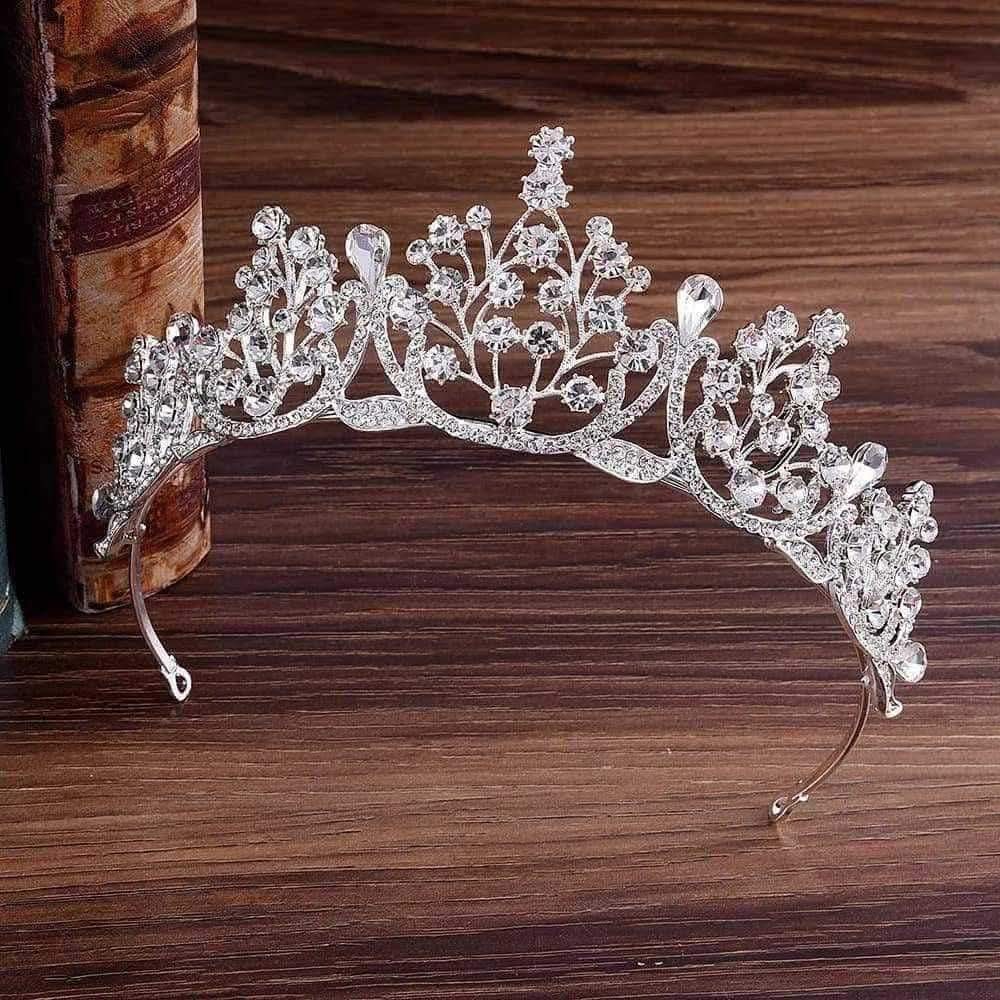 Picture of Women's Silver Rhinestone Tiaras - Elegant Wedding Bride Headwear - Crafted with Alloy and Rhinestone - Ideal for Parties, Daily Wear ,Weddings and Gifting