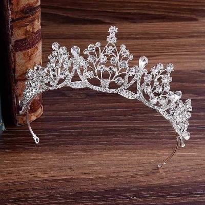 Picture of Women's Silver Rhinestone Tiaras - Elegant Wedding Bride Headwear - Crafted with Alloy and Rhinestone - Ideal for Parties, Daily Wear ,Weddings and Gifting