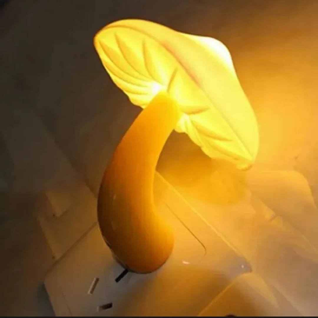 Picture of Product details of Warm Mushroom LED Night Light Room Decor EU Plug Light-control Sensor Wall Socket Lamp Light Home Bedroom Decoration  • Warm Mushroom LED Night Light with light-Adorable mushroom shape perfect for room decoration - Multicolor