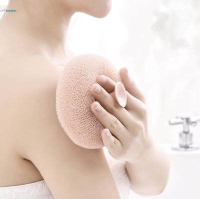 Picture of shower puff pure bath pouf luxurious exfoliation sponge for smooth skin (1 Pcs)