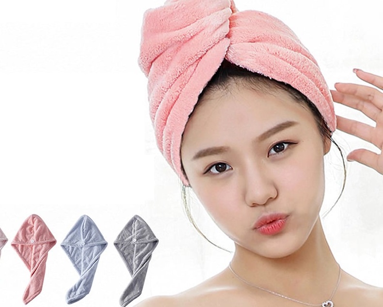 Picture of Dry Hair Cap Microfiber Quick Towel Magic Hair Towel Wrapped Towels for Women - Speed Up Your Hair Drying - Easy To Use and Clean