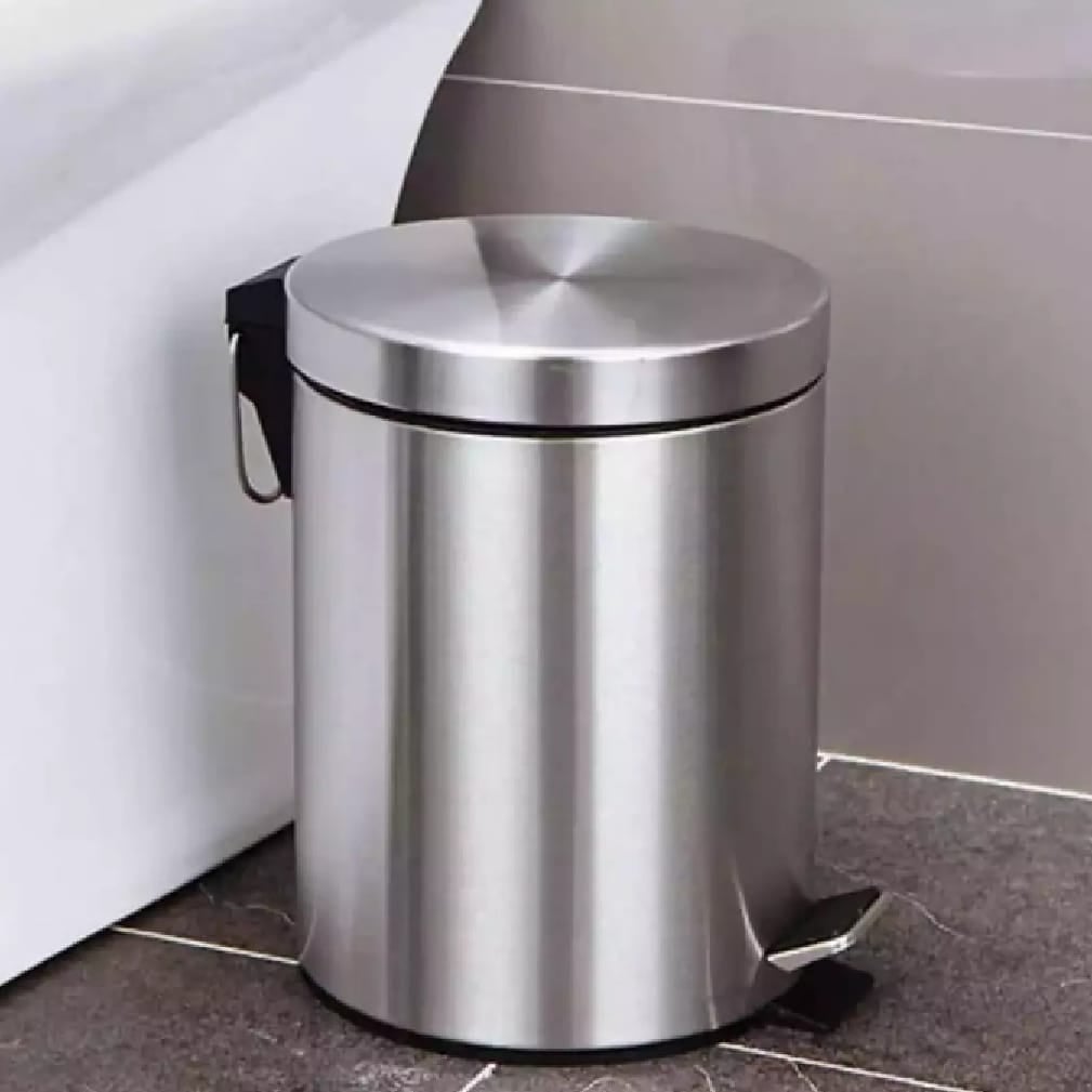 Picture of Rubbish Bin 5L Household Stainless Steel Step Pedal Trash Can Dustbin Garbage Container - Multicolor